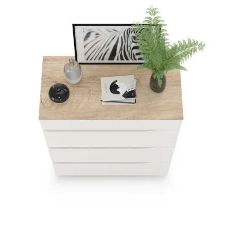 Комод Муссон 13.97 белый/дуб эндгрейн элегантный