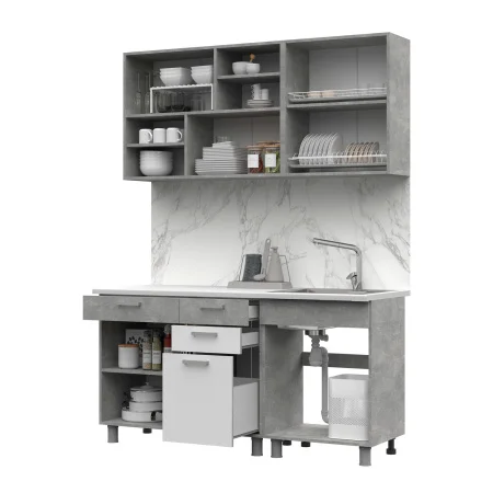 Кухня Денвер 1,6 белый/ателье светлое