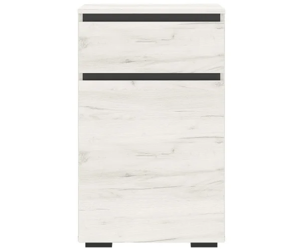 Тумба Гретта 1С1Я дуб крафт белый/антрацит