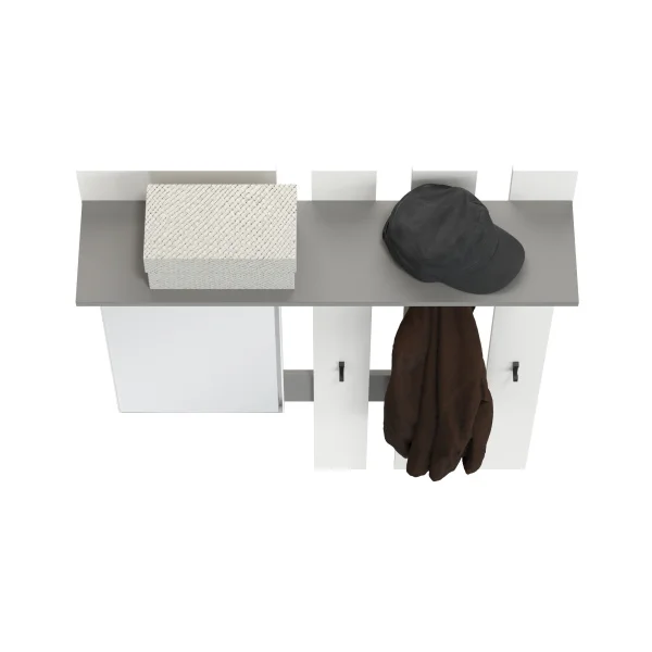 Вешалка с зеркалом Лира 2-3814 графит/белый Вешалка с зеркалом Лира 2-3814 графит/белый