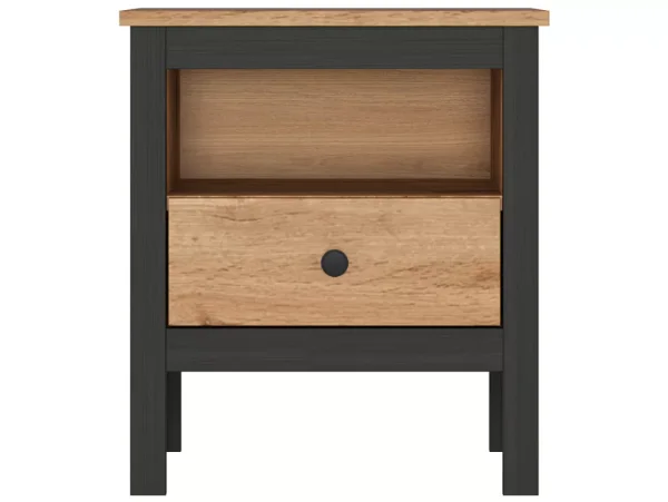 Тумба прикроватная Лофт KOM1S дуб вотан/черный