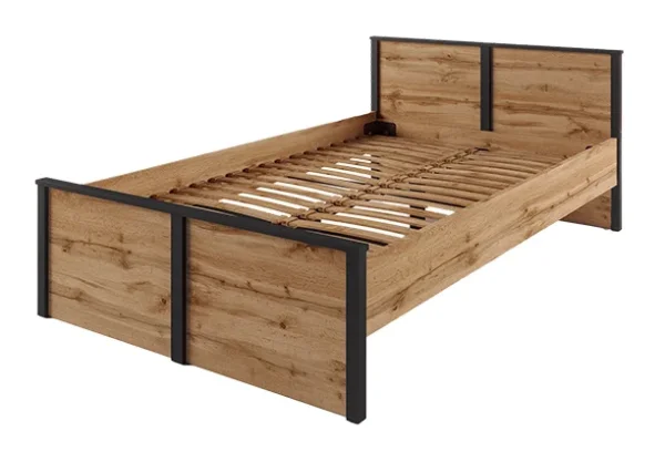 Кровать Лофт LOZ120 дуб вотан/черный