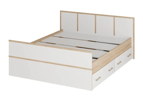 Кровать Сакура 1,6 дуб сонома/белый