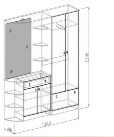 Прихожая София-2 венге/белый дым