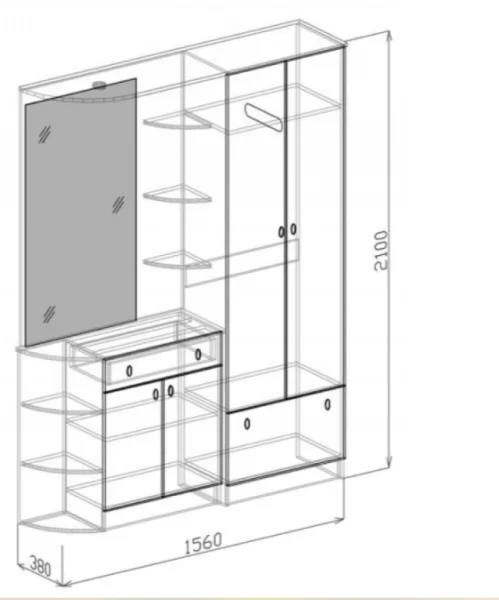 Прихожая София-2 венге/белый дым