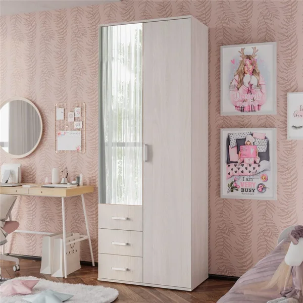 Шкаф 2-х створчатый Белла ясень белый