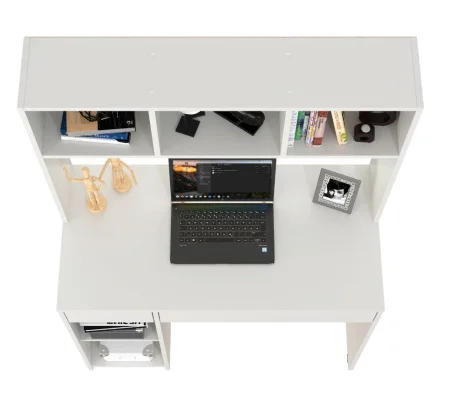 Стол компьютерный Комфорт 12.77 белый шагрень