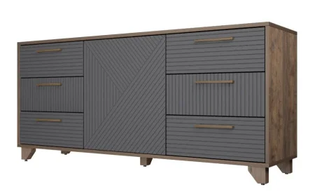Комод Копенгаген дуб самдал/серый графит