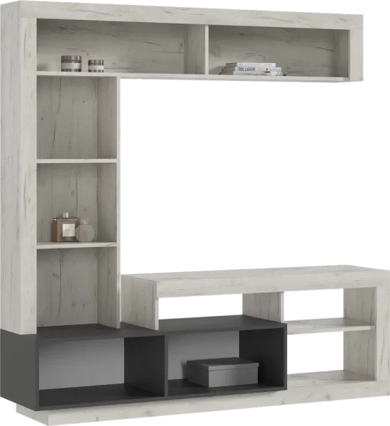 Центральная секция Ангара дуб крафт белый/графит