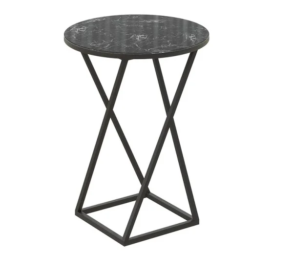 Стол журнальный ДП 1-03-05 исп.2 черный, стекло мрамор черный