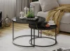 Стол журнальный Вега черный, стекло черное золото