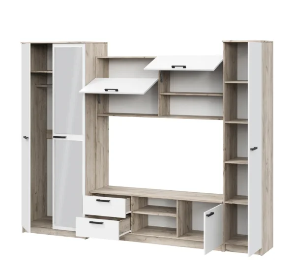 Гостиная Марта-12 дуб крафт серый/белый