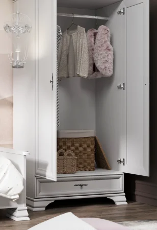 Шкаф двустворчатый Кентаки SZF2D1S белый