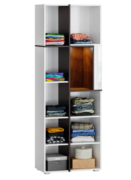 Шкаф комбинированный Мадера белый глянец