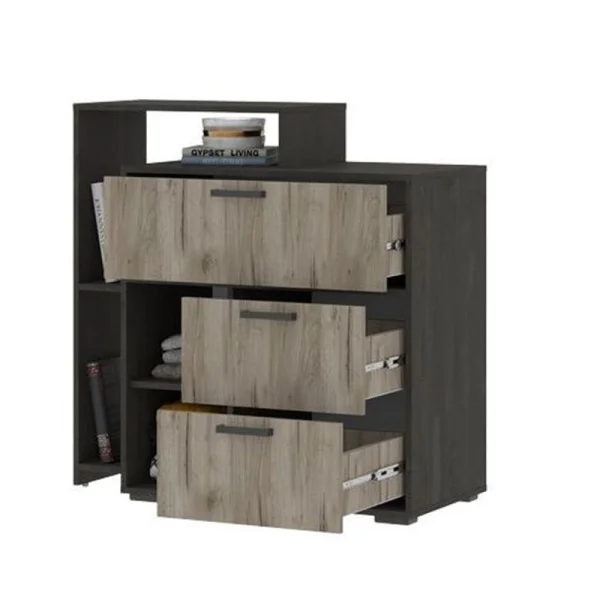 Комод Эдинбург КМ-01 железный камень/дуб крафт серый