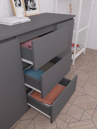 Комод с ящиками и дверками Мори МК 1203 графит