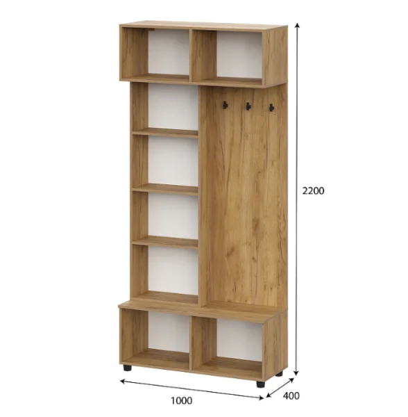 Вешалка Милан дуб золотой/белый матовый (исполнение 2)