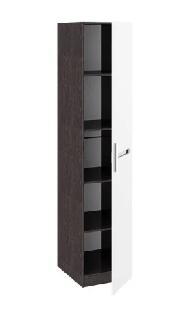 Шкаф для белья с 1-ой дверью Фьюжн венге/белый глянец