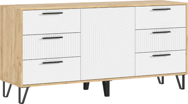 Комод Флэш 1500 браш вайт/дуб крафт