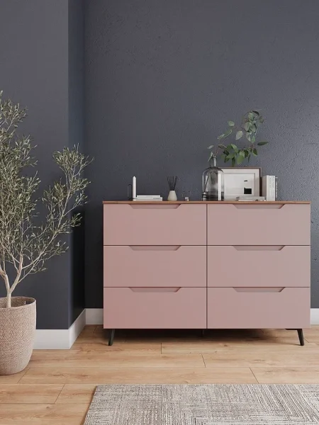 Комод Роза 1300 орех франклин/пудра скин тренто