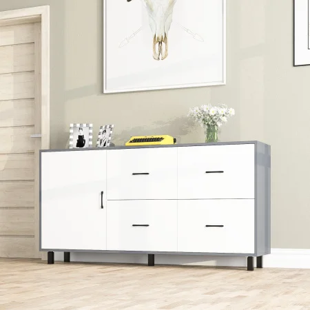 Комод 125-1704 графит/белый