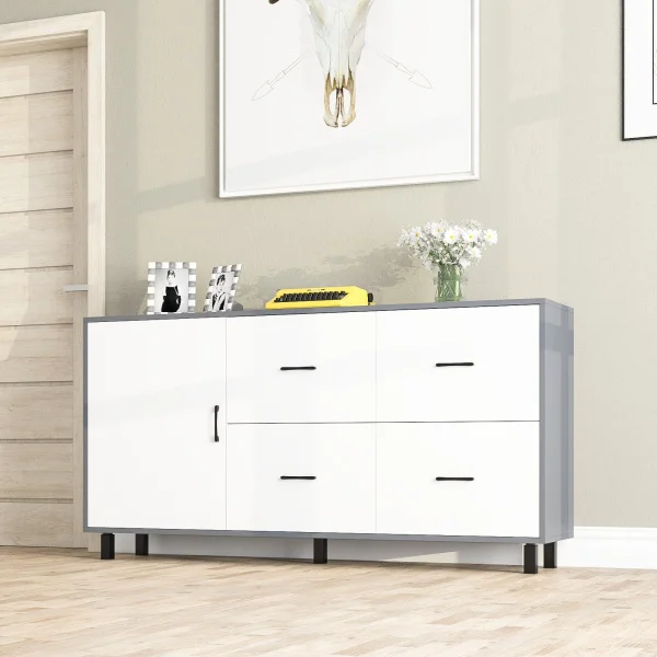 Комод 125-1704 графит/белый