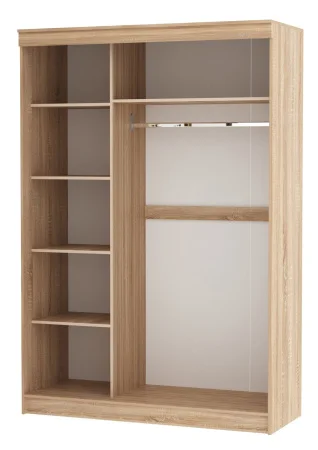 Шкаф-купе 3-х створчатый Сакура дуб сонома/белый глянец