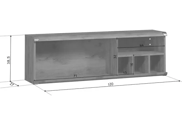 Полка Индиана JPOL/120 сосна каньон