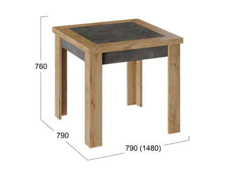 Стол раздвижной Хьюстон тип 3 дуб вотан/моод темный