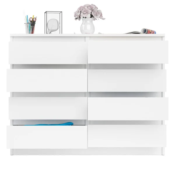 Комод восемь выдвижных ящиков МК 1200.8 белый