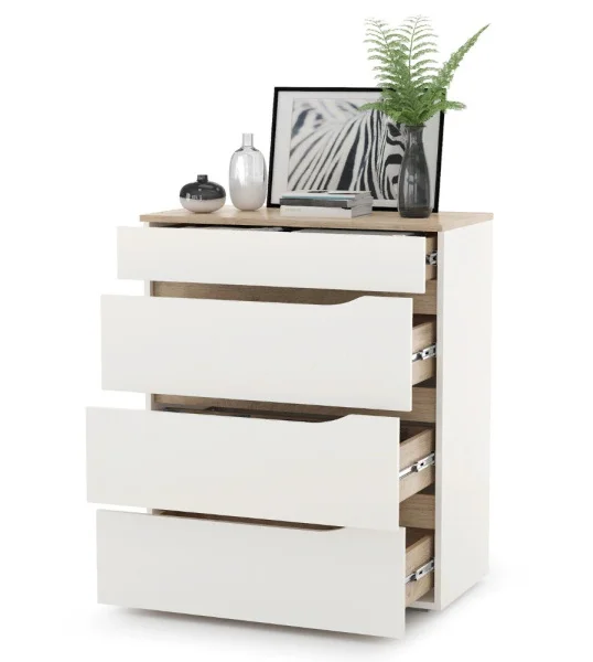 Комод Муссон 13.97 белый/дуб эндгрейн элегантный