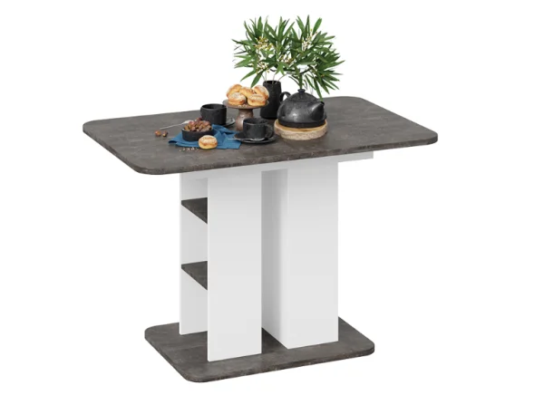 Стол обеденный Мюнхен тип 2 белый ясень/ателье темный