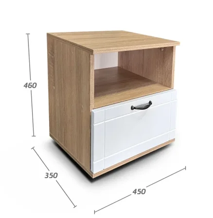 Тумба прикроватная ТПР-3 дуб сонома/белый