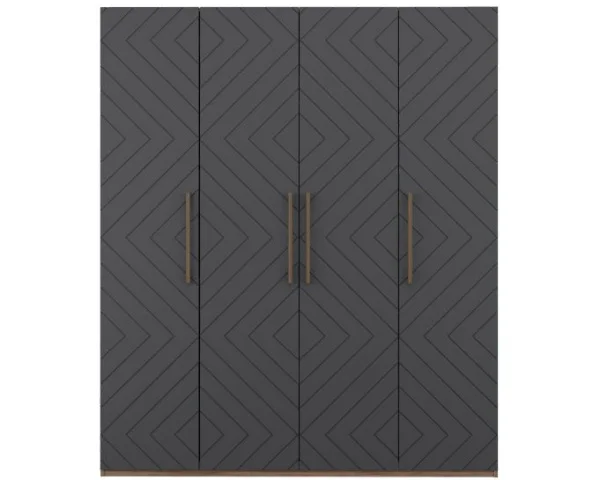 Шкаф 4-х створчатый Копенгаген дуб самдал/серый графит