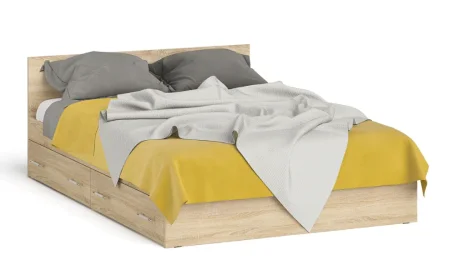 Кровать Мори с ящиками дуб сонома