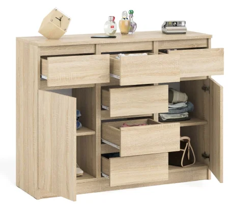 Комод с ящиками и дверками МК 1200.4 дуб сонома