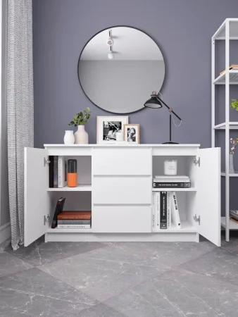 Комод с ящиками и дверками Мори МК 1203 белый