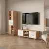Тумба ТВ Ньерд 1500.4 дуб вотан/белый софт