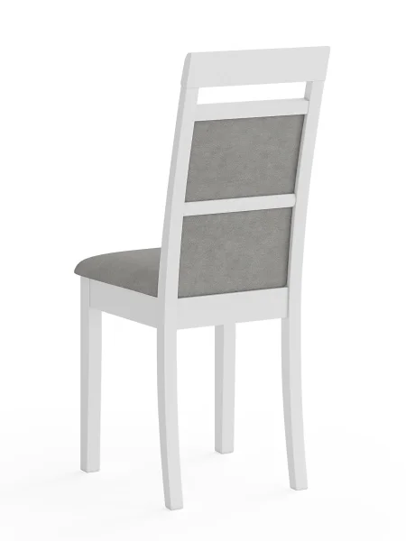 Стул Гольф-12 белый, ткань велюр серый 63