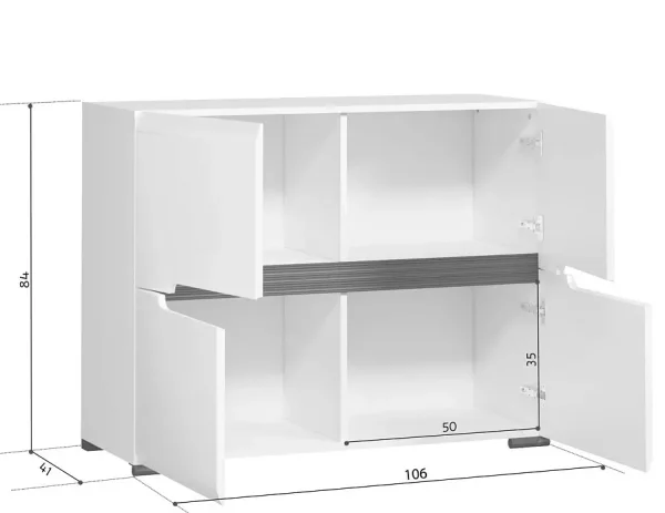 Тумба Ацтека REG4D/8/11 белый глянец