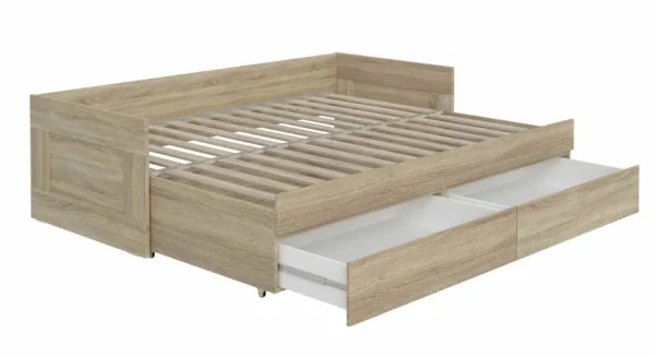 Кровать раздвижная Сириус 80х200 с ящиками дуб сонома