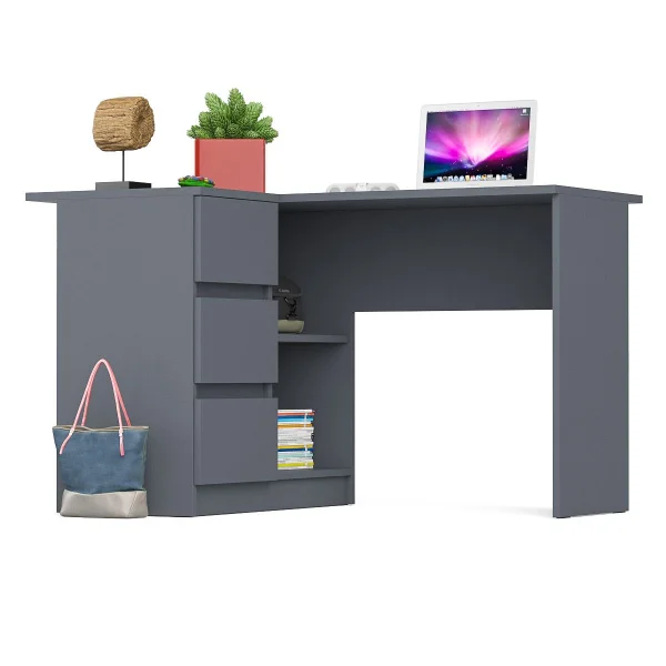 Угловой компьютерный стол МС-16 левый графит