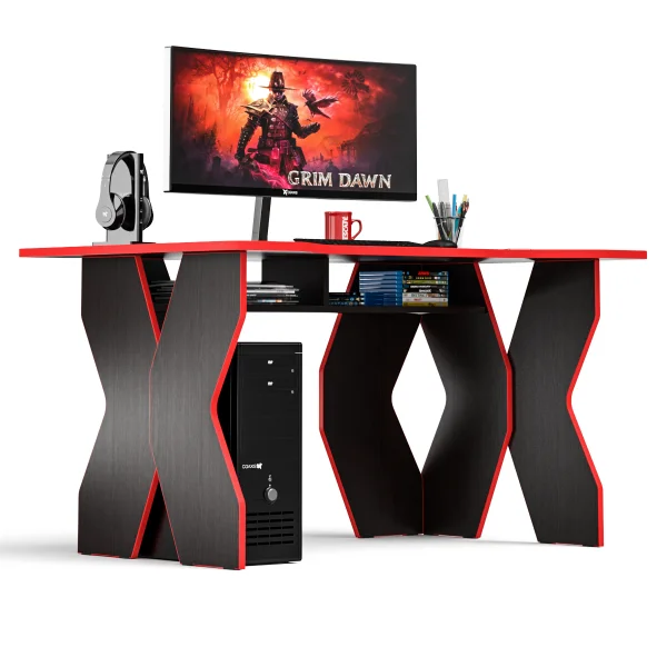 Стол компьютерный СК-5 (1400) венге/кромка красная