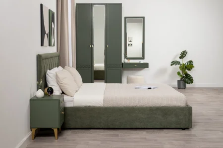 Тумба прикроватная Марион 16.14 дымчатый зеленый/олива шагрень