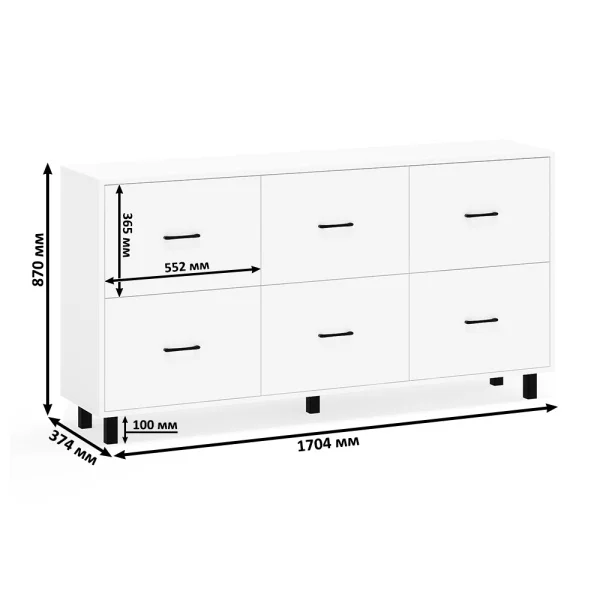 Комод 127-1704 белый