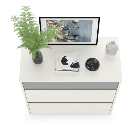 Комод Торонто 13.321 белый шагрень/стальной серый