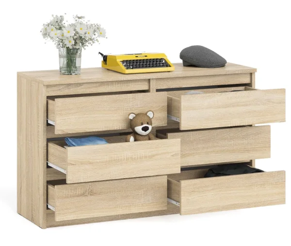 Широкий комод шесть ящиков МК 1200.6 дуб сонома