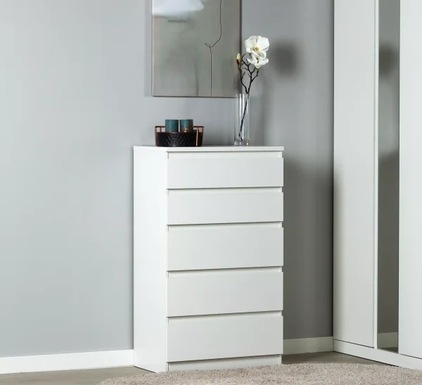 Комод Кастор 5 ящиков белый