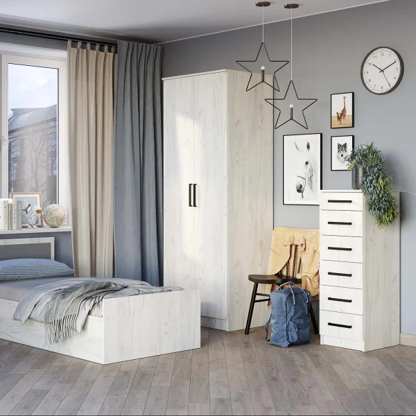 Комод Фиеста 400 дуб крафт белый