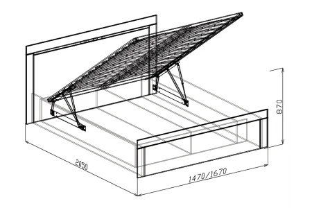 Кровать подъемная Токио №1 венге/бодега